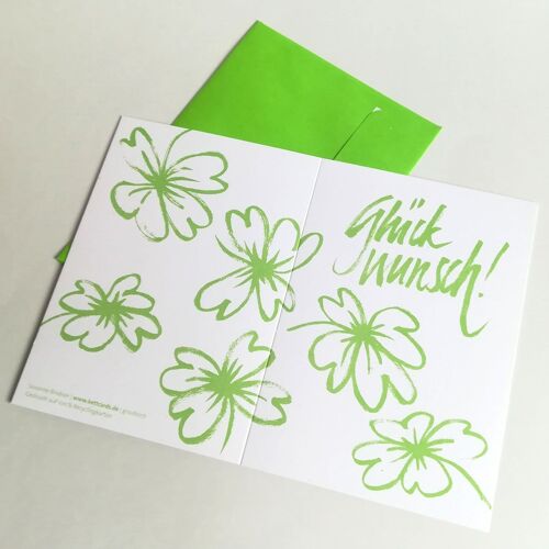 Glückwunsch! - Recycling-Glückwünschkarte mit grünem Umschlag