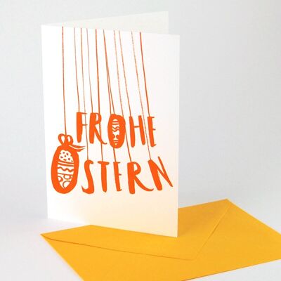 Happy Easter - Easter card with yellow envelope
