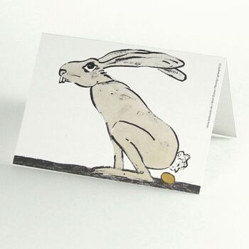 Bunny pond un œuf d'or - carte de Pâques d'artiste avec enveloppe dorée 2