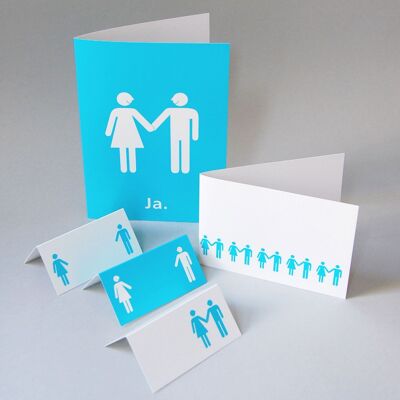 turquoise wedding card set