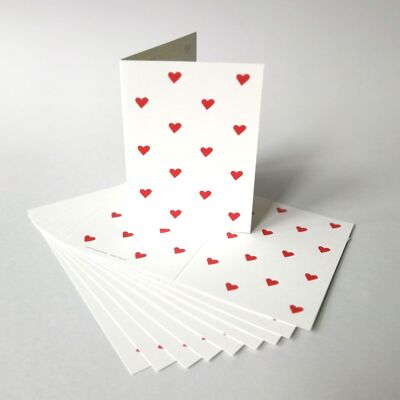 10 cartoline per matrimoni/San Valentino/espressioni d'amore: cuori rossi
