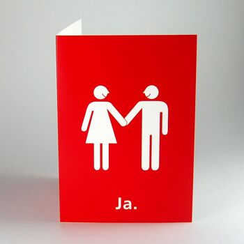 10 grandes cartes de mariage rouges : mariés + oui. (DIN A5) 1