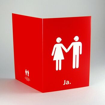 10 grandes cartes de mariage rouges : mariés + oui. (DIN A5) 2