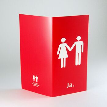 10 cartes de mariage rouges avec enveloppes : mariés + oui. (DIN long) 2