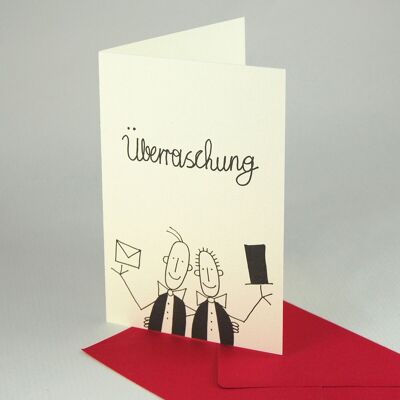 10 invitations de mariage pour hommes : surprise (avec enveloppes rouges)