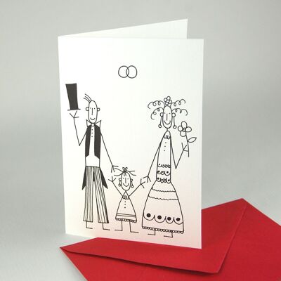 10 cartes d'invitation amusantes pour le mariage de baptême (avec enveloppes rouges)