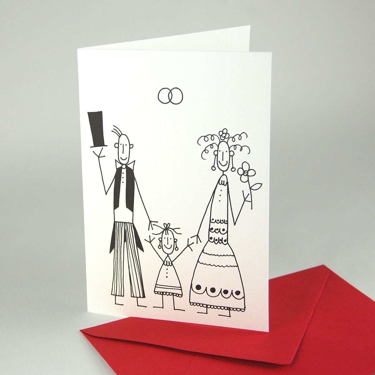 Set di 10 divertenti biglietti d'invito per il battesimo del matrimonio (con buste rosse)