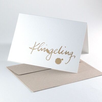 10 recycled Christmas cards with envelopes: Klingeling
