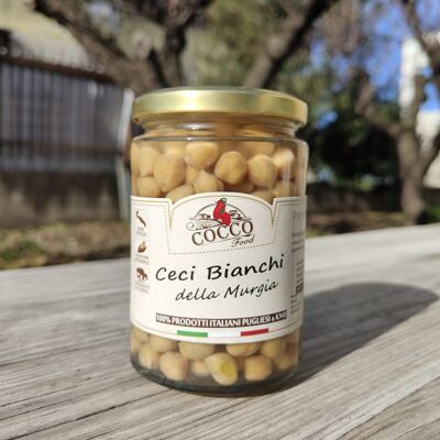 Italian white chickpeas in glass jar 380g