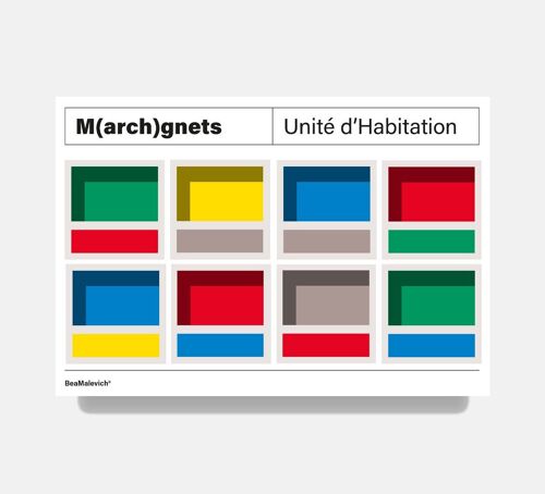 Unité d'Habitation Fridge Magnets Big Façade Architecture (8 pieces)