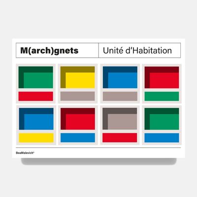 Magneti per il frigo Unité d'Habitation Grande Architettura della Facciata (8 pezzi)