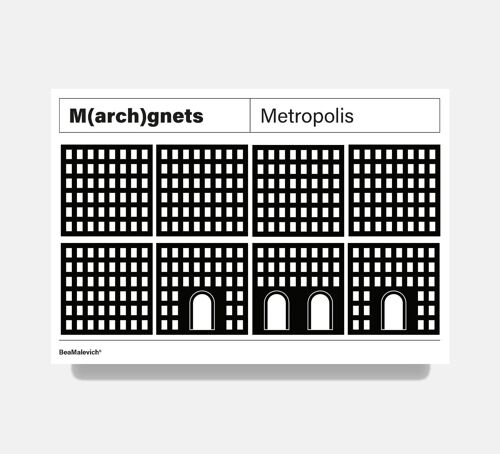 Metropolis Façade Fridge Magnets Architecture (8 pieces)