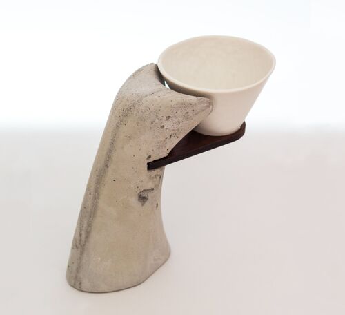 Xun Brutalist Concrete Coffee Dripper (wood)