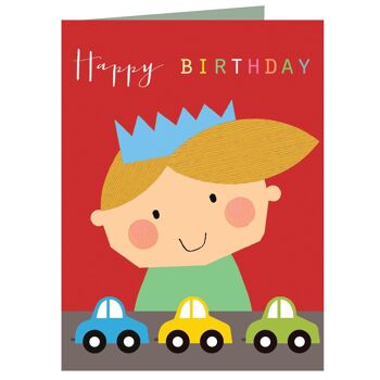 Carte d'anniversaire Mini voitures jouets TMC01 1