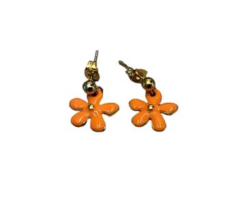 Boucles d’oreille Blossom orange 1