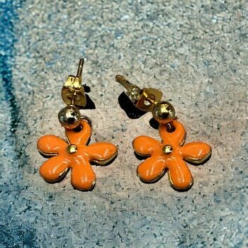 Boucles d’oreille Blossom orange 2
