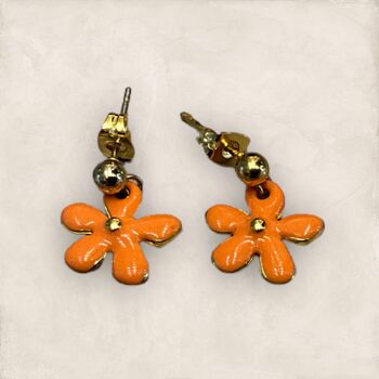 Boucles d’oreille Blossom orange 3