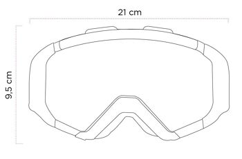 LUNETTES DE MOTO MX TOUT-TERRAIN AVEC LENTILLE MIROIR MODÈLE 05R - MAILLE TRANSPARENTE ANTI-BUÉE DE RECHANGE INCLUSE 2