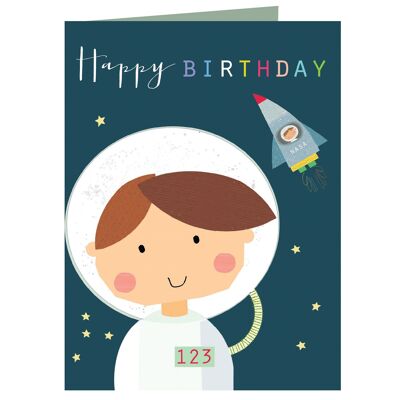 Tarjeta de cumpleaños del mini astronauta TMC07