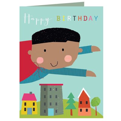 Tarjeta de cumpleaños mini superhéroe TMC08