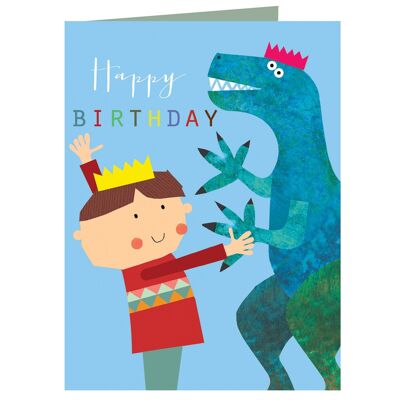 Tarjeta de cumpleaños mini dinosaurio TMC10