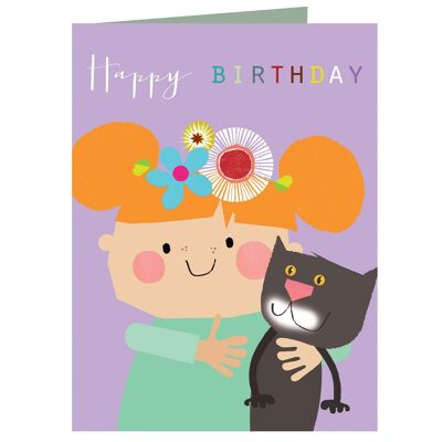 Tarjeta de cumpleaños mini gatito TMC13