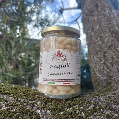 Frijoles cannellini blancos en tarro de 380g - producto italiano