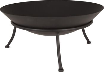 Brasero rond 47x21 cm sur pied métal noir 1