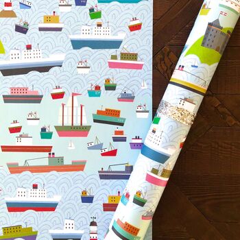 Papier d'emballage cadeau pour bateaux WP123 4