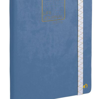 NOTIZBUCH 21 Punkte Life Journal blau grau El