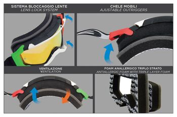 MASQUE MOTO TOUT-TERRAIN AVEC LENTILLE ANTIBUÉE TRANSPARENTE MODÈLE MX05 4