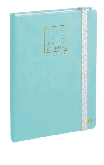 CARNET 21 dots Life Journal vert eau El 1