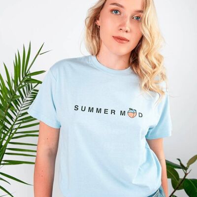 T-Shirt "Summer Mood"__M / Azzurro