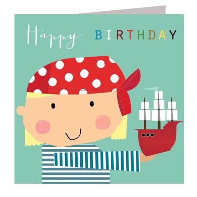 Tarjeta de feliz cumpleaños pirata MC03