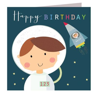 Tarjeta de feliz cumpleaños del astronauta MC07