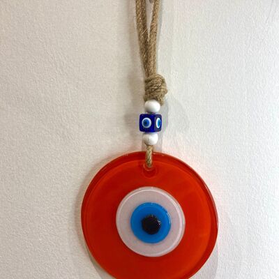 Orange - Protective eye handmade in Turkey in glass paste