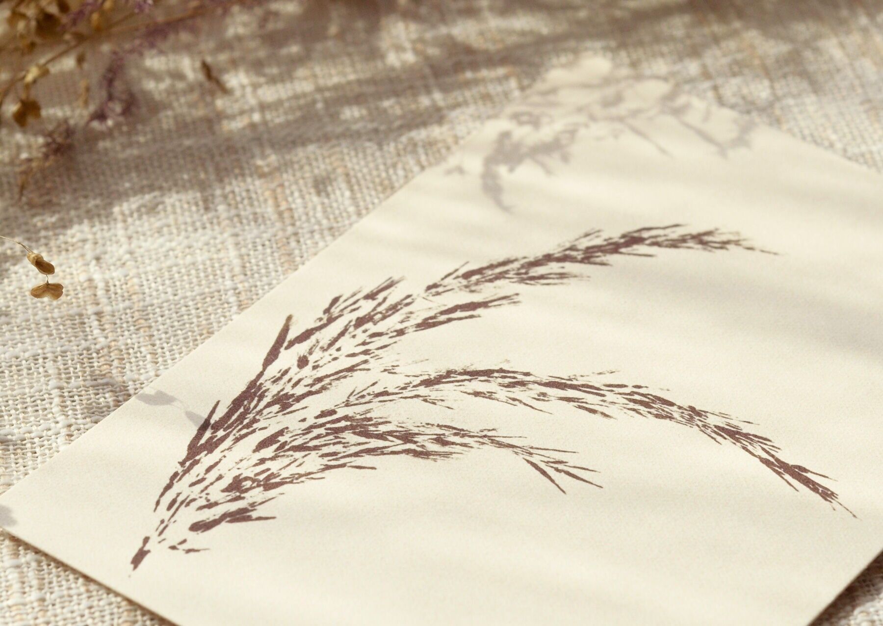 Biglietto floreale “Roseau” • Collezione Empreintes • A6 (busta inclusa)