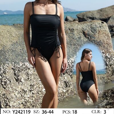 Swimsuit with draped edges
