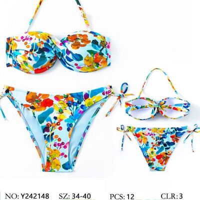 Bikini bandeau estampado