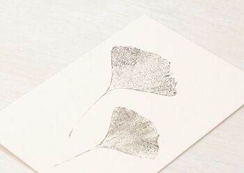 Carte feuilles "Ginkgo" • collection Empreintes • A6 (enveloppe incluse) 1