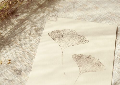 Carte feuilles "Ginkgo" • collection Empreintes • A6 (enveloppe incluse)