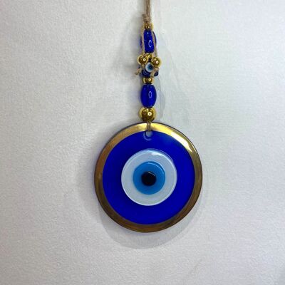 Gold and blue - Protective eye handmade in Turkey in glass paste