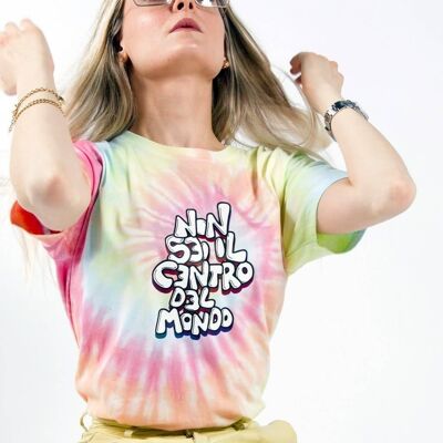 T-Shirt "You are Not the center of the world"__XS / Tie Dye
