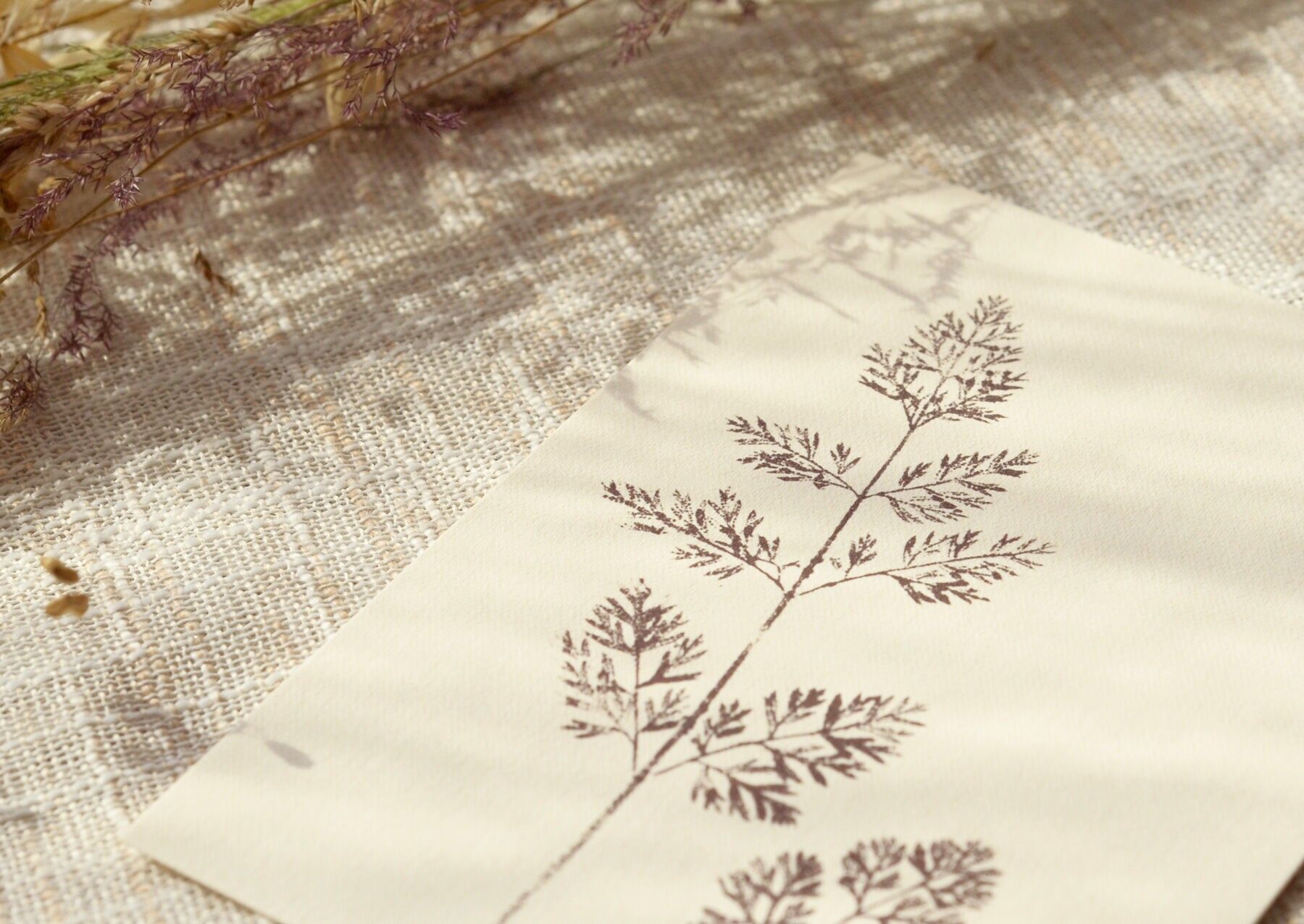 Biglietto con foglie “Wild Carrot” • Collezione Empreintes • A6 (busta inclusa)