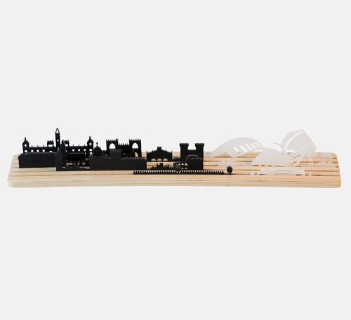 Shapes of Valencia 3D City Silhouette skyline (architecture diorama)