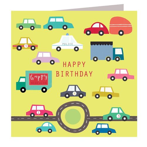 NM02 Cars Happy Birthday Card
