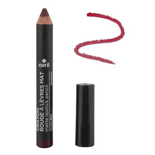 Crayon rouge à lèvres mat Bordeaux Certifié bio