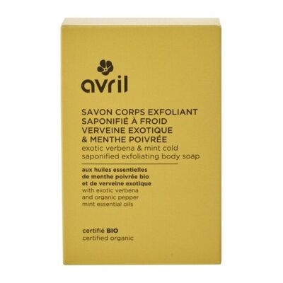 Savon à froid exfoliant corps verveine exotique & menthe poivrée 100 g certifié bio