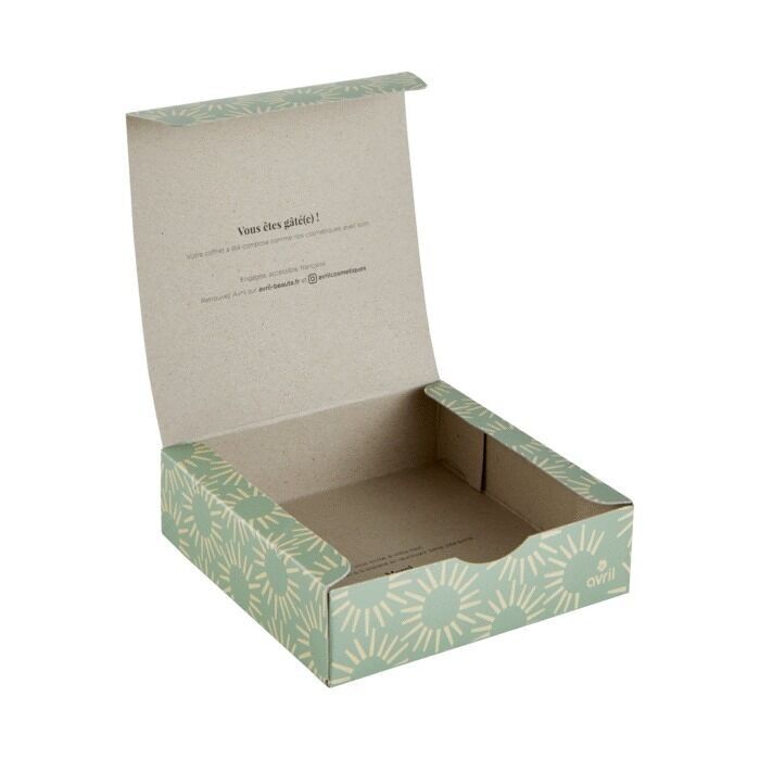 Small empty green box with sun motifs