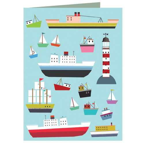 WTW123 Mini Boats Greetings Card